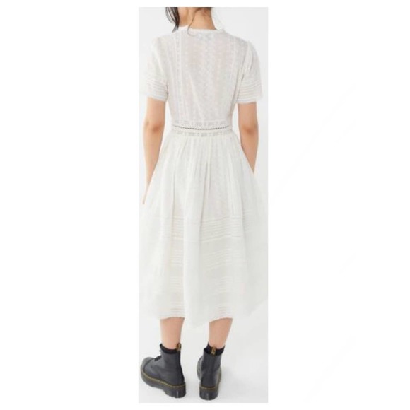 Urban Outfitters Victoria Midi Dress Ivory Size Small - Picture 3 of 13